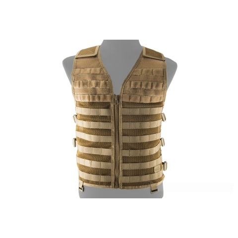 Lancer Tactical Breathable MOLLE/PALS Adjustable Mesh Vest - TAN