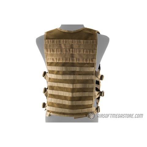 Lancer Tactical Breathable MOLLE/PALS Adjustable Mesh Vest - TAN