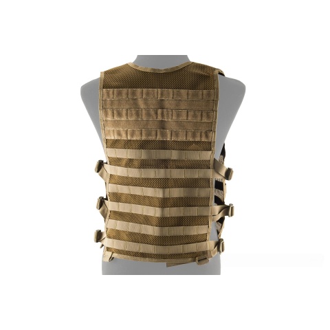 Lancer Tactical Breathable MOLLE/PALS Adjustable Mesh Vest - TAN