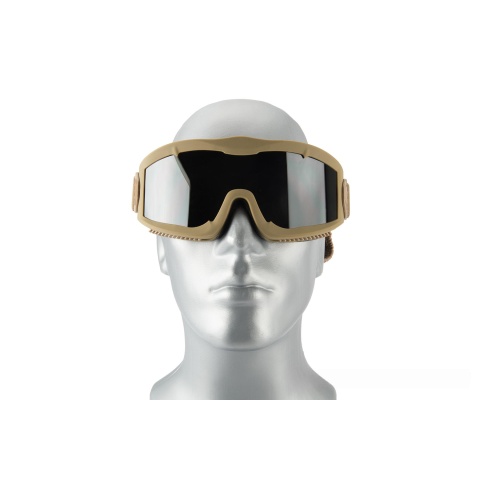 Lancer Tactical AERO Protective Tan Airsoft Goggles - SMOKE LENS