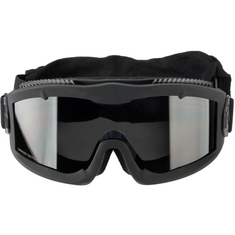 Lancer Tactical AERO Protective Black Airsoft Goggles - SMOKE/YELLOW/CLEAR LENS