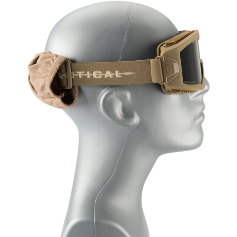 Lancer Tactical AERO Protective Tan Airsoft Goggles - SMOKE/YELLOW/CLEAR LENS