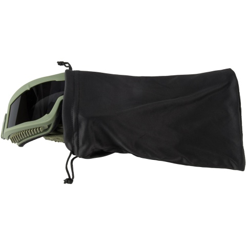 Lancer Tactical AERO Protective OD Green Airsoft Goggles - SMOKE/YELLOW/CLEAR LENS