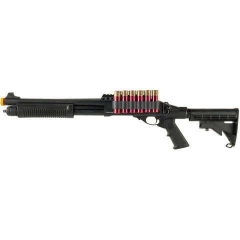 JAG Arms Scattergun TSS Airsoft Gas Shotgun w/ Side Saddle - BLACK