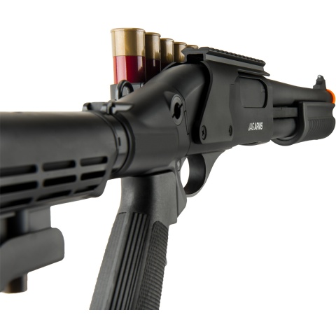 JAG Arms Scattergun TSS Airsoft Gas Shotgun w/ Side Saddle - BLACK