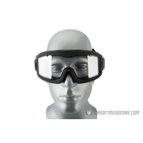 Lancer Tactical AERO Protective Black Airsoft Goggles - CLEAR LENS