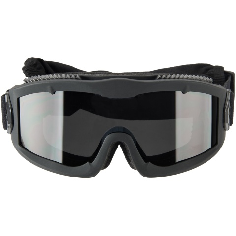 Lancer Tactical AERO Protective Black Airsoft Goggles - SMOKE LENS