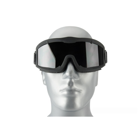 Lancer Tactical AERO Protective Black Airsoft Goggles - SMOKE LENS