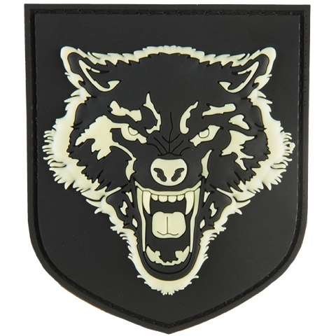 G-Force Wolf Glow-in-the Dark PVC Morale Patch - BLACK