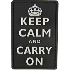 G-Force Keep Calm and Carry On PVC Morale Patch - BLACK