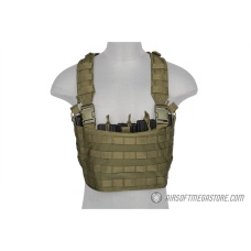 Lancer Tactical Airsoft 1000D Nylon Lightweight MOLLE Chest Rig - OD GREEN