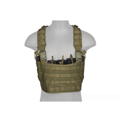 Lancer Tactical Airsoft 1000D Nylon Lightweight MOLLE Chest Rig - OD GREEN