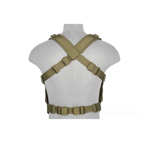 Lancer Tactical Airsoft 1000D Nylon Lightweight MOLLE Chest Rig - OD GREEN