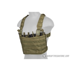 Lancer Tactical Airsoft 1000D Nylon Lightweight MOLLE Chest Rig - OD GREEN