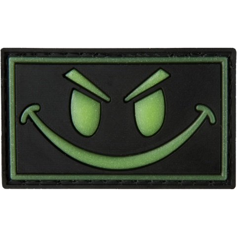 G-Force Glow-in-the-Dark Sinister Smile PVC Morale Patch - BLACK