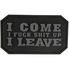 G-Force I Come, I ****, I Leave PVC Morale Patch - BLACK