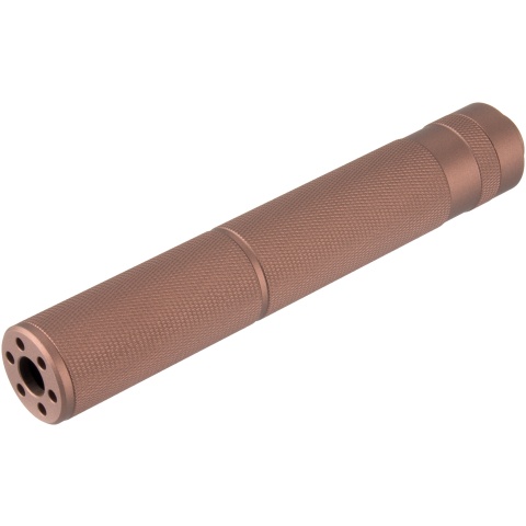 Lancer Tactical 195mm Aluminum Knurled Mock Suppressor - COYOTE BROWN