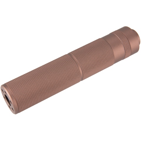 Lancer Tactical 155mm Aluminum Knurled Mock Suppressor - COYOTE BROWN