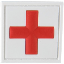 G-Force Cross Medic Patch PVC Morale Patch - WHITE/RED