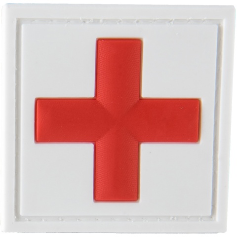 G-Force Cross Medic Patch PVC Morale Patch - WHITE/RED