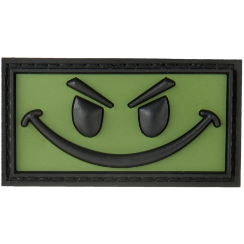 G-Force Big Evil Smiley PVC Morale Patch - OD GREEN