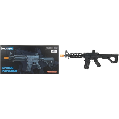 UK Arms P2209 M4 Quad RIS Spring Rifle w/ Adjustable Stock - BLACK