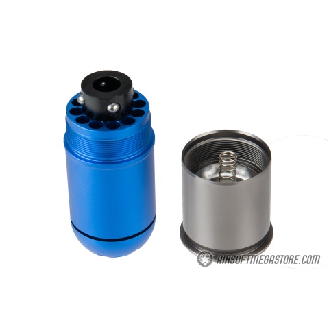 Atlas Custom Works Airsoft 120 Round Grenade Shell - BLUE / SILVER