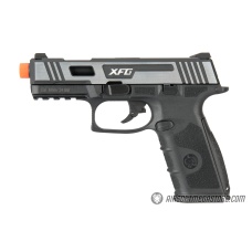 ICS XFG Hairline Gas Blowback Airsoft Pistol - BLACK/SILVER