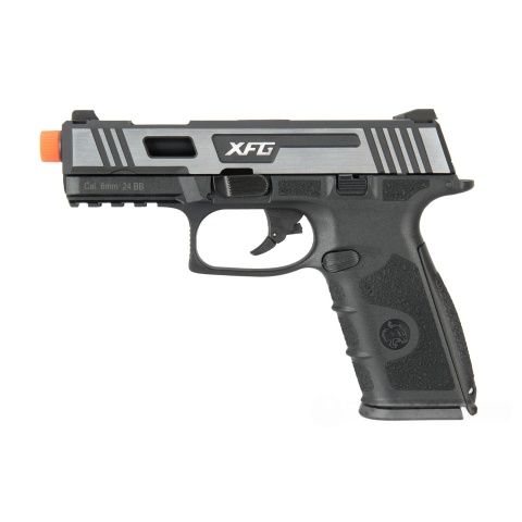 ICS XFG Hairline Gas Blowback Airsoft Pistol - BLACK/SILVER