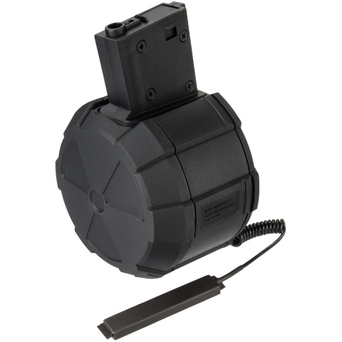 ICS 2000 Round Electric Drum Magazine w/ M4 Adapter - BLACK