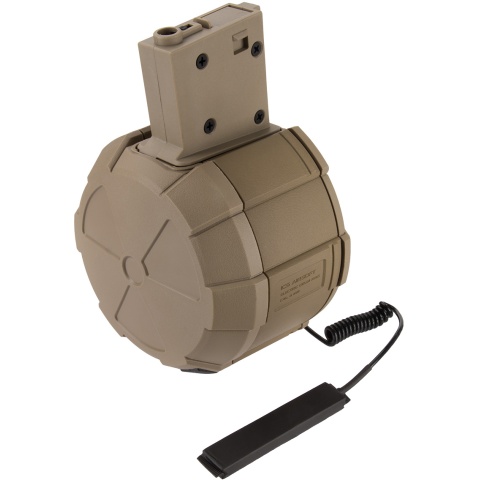 ICS 2000 Round Electric Drum Magazine w/ M4 Adapter - TAN