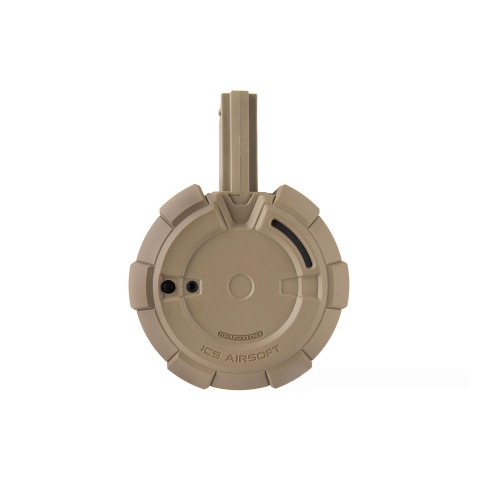 ICS 2000 Round Electric Drum Magazine w/ M4 Adapter - TAN