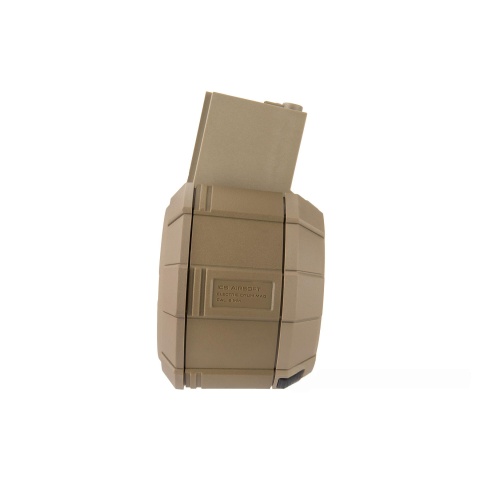 ICS 2000 Round Electric Drum Magazine w/ M4 Adapter - TAN