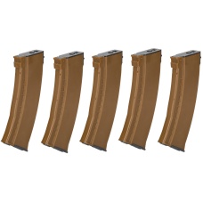 E&L Airsoft 5X 74N Mid-Cap 120Rds AEG Magazine Box Set - BROWN
