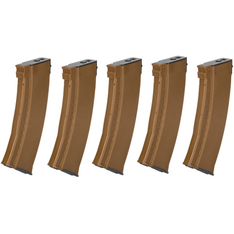 E&L Airsoft 5X 74N Mid-Cap 120Rds AEG Magazine Box Set - BROWN