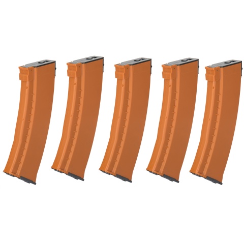 E&L Airsoft 5X 74N Mid-Cap 120Rds AEG Magazine Box Set - ORANGE