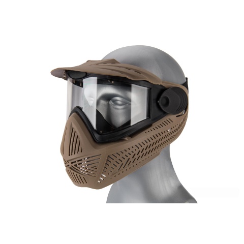 AMA Full Face Airsoft mask w/ A Full Adjustable Strap - TAN