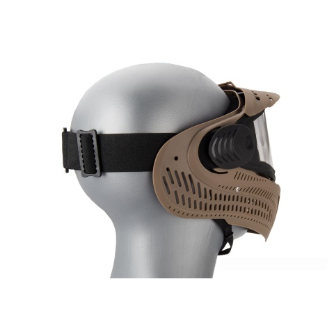 AMA Full Face Airsoft mask w/ A Full Adjustable Strap - TAN