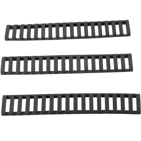 E&L Airsoft Slim 18-Slot Handguard Ladder Rail Cover - Set of 3 / BLACK