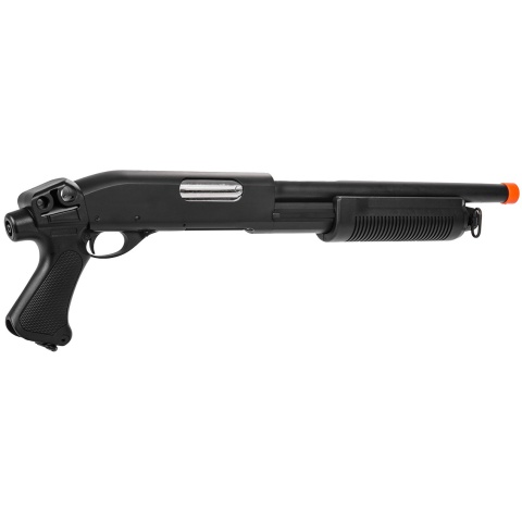 Lancer Tactical M870 Full Metal Tri-Shot Airsoft Shotgun - BLACK