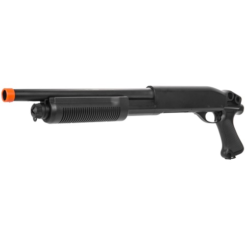 Lancer Tactical M870 Full Metal Tri-Shot Airsoft Shotgun - BLACK
