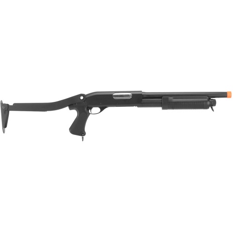 Lancer Tactical Airsoft Shotgun Short Barrel Tri-Burst w/ Folding Stock - BLACK