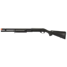 Lancer Tactical Long M870 Shell Loading Tri-Shot Airsoft Shotgun - BLACK