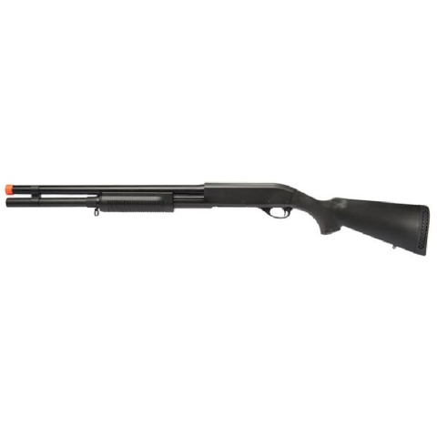 Lancer Tactical Long M870 Shell Loading Tri-Shot Airsoft Shotgun - BLACK