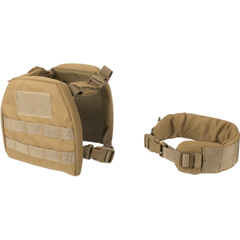 Lancer Tactical 1000D Nylon Youth MOLLE Vest w/ Battle Belt [S] - TAN