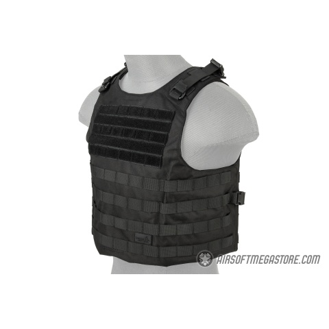 Lancer Tactical 1000D Nylon AAV Style Plate Carrier - BLACK
