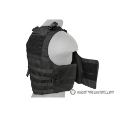 Lancer Tactical 1000D Nylon AAV Style Plate Carrier - BLACK