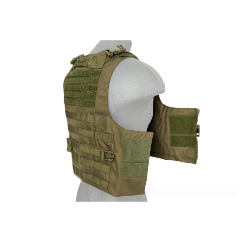 Lancer Tactical 1000D Nylon AAV Style Plate Carrier - OD GREEN