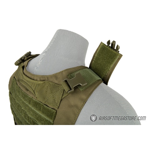 Lancer Tactical 1000D Nylon AAV Style Plate Carrier - OD GREEN