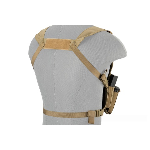 Lancer Tactical 1000D Nylon Quad M4 and Pistol Mag Chest Rig - TAN